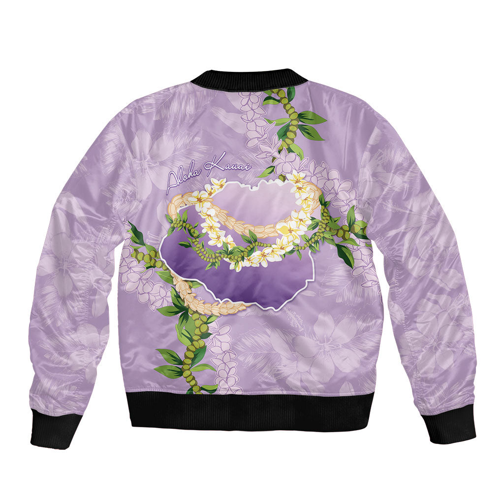 Hawaii Kauai Island Flowers Lei Bomber Jacket Mokihana Lei LT7 - Polynesian Pride