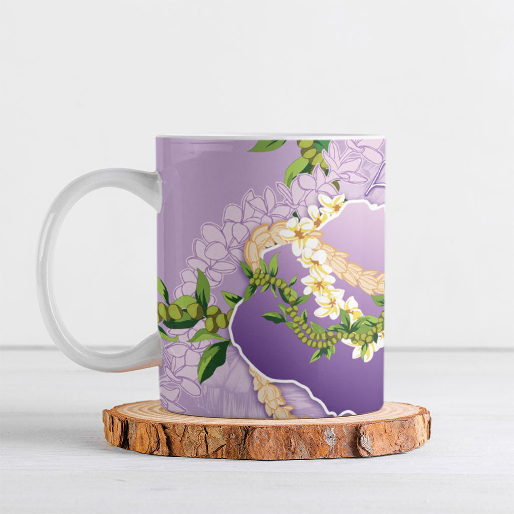 Hawaii Kauai Island Flowers Lei Ceramic Mug Mokihana Lei