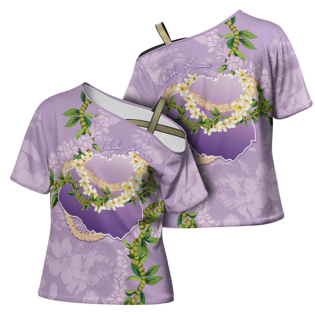 Hawaii Kauai Island Flowers Lei Cross Shoulder Shirt Mokihana Lei LT7 - Polynesian Pride