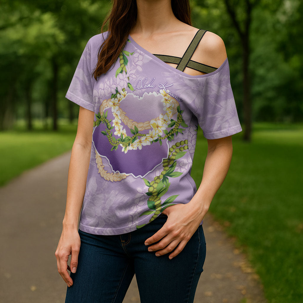 Hawaii Kauai Island Flowers Lei Cross Shoulder Shirt Mokihana Lei LT7 - Polynesian Pride
