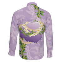 Hawaii Kauai Island Flowers Lei Family Matching Off Shoulder Maxi Dress and Hawaiian Shirt Mokihana Lei