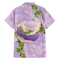 Hawaii Kauai Island Flowers Lei Family Matching Puletasi and Hawaiian Shirt Mokihana Lei