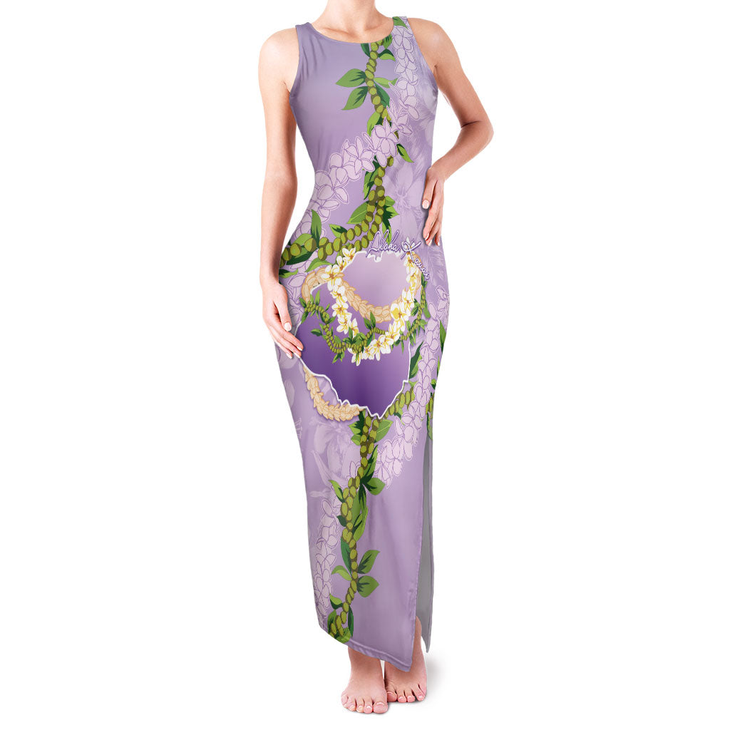 Hawaii Kauai Island Flowers Lei Family Matching Tank Maxi Dress and Hawaiian Shirt Mokihana Lei