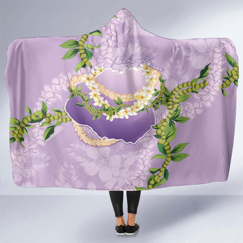 Hawaii Kauai Island Flowers Lei Hooded Blanket Mokihana Lei