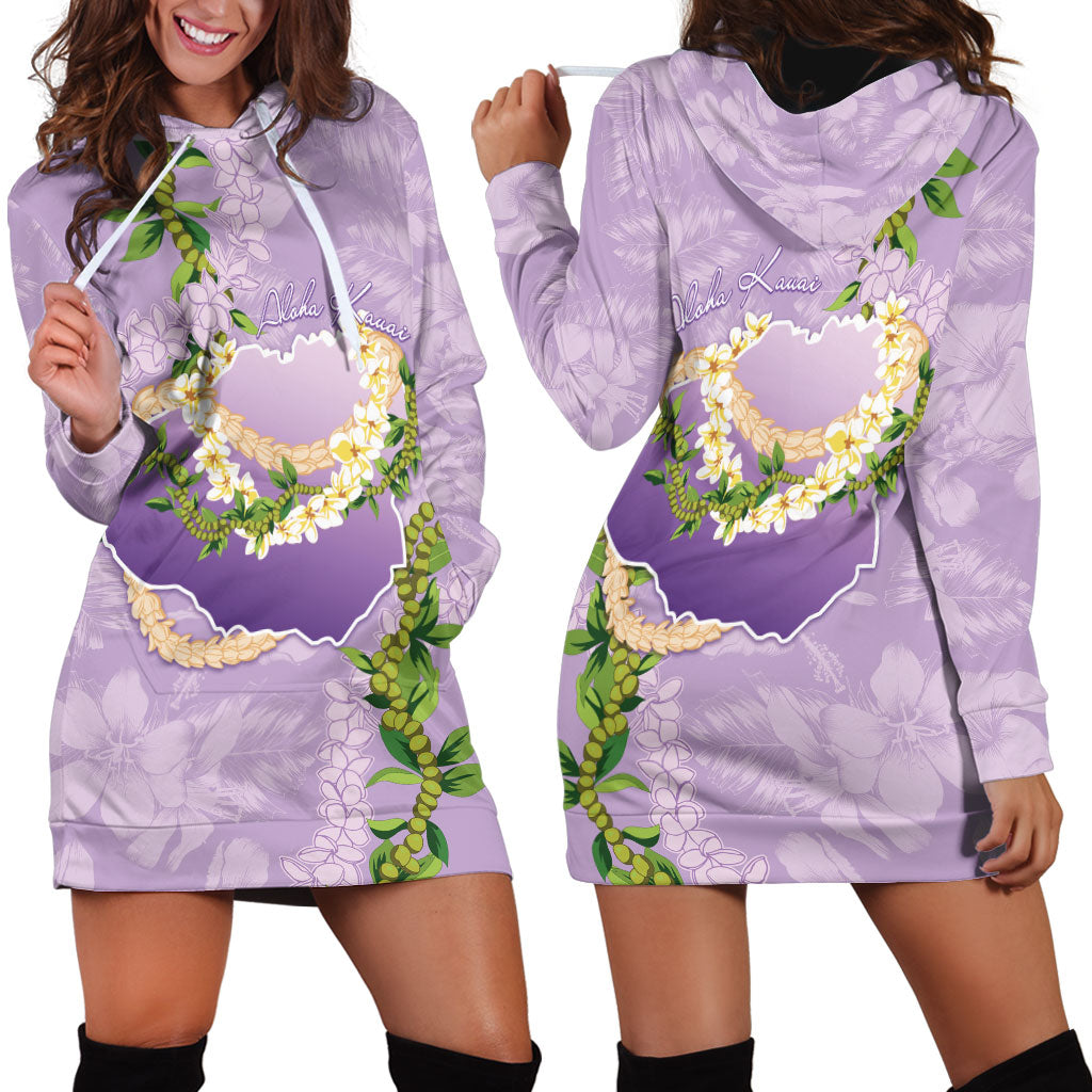 Hawaii Kauai Island Flowers Lei Hoodie Dress Mokihana Lei