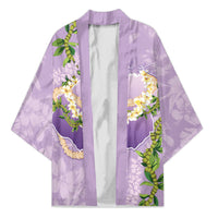Hawaii Kauai Island Flowers Lei Kimono Mokihana Lei LT7 Unisex Lavender - Polynesian Pride