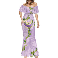Hawaii Kauai Island Flowers Lei Mermaid Dress Mokihana Lei