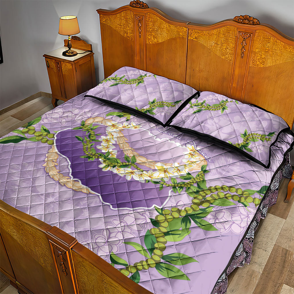 Hawaii Kauai Island Flowers Lei Quilt Bed Set Mokihana Lei