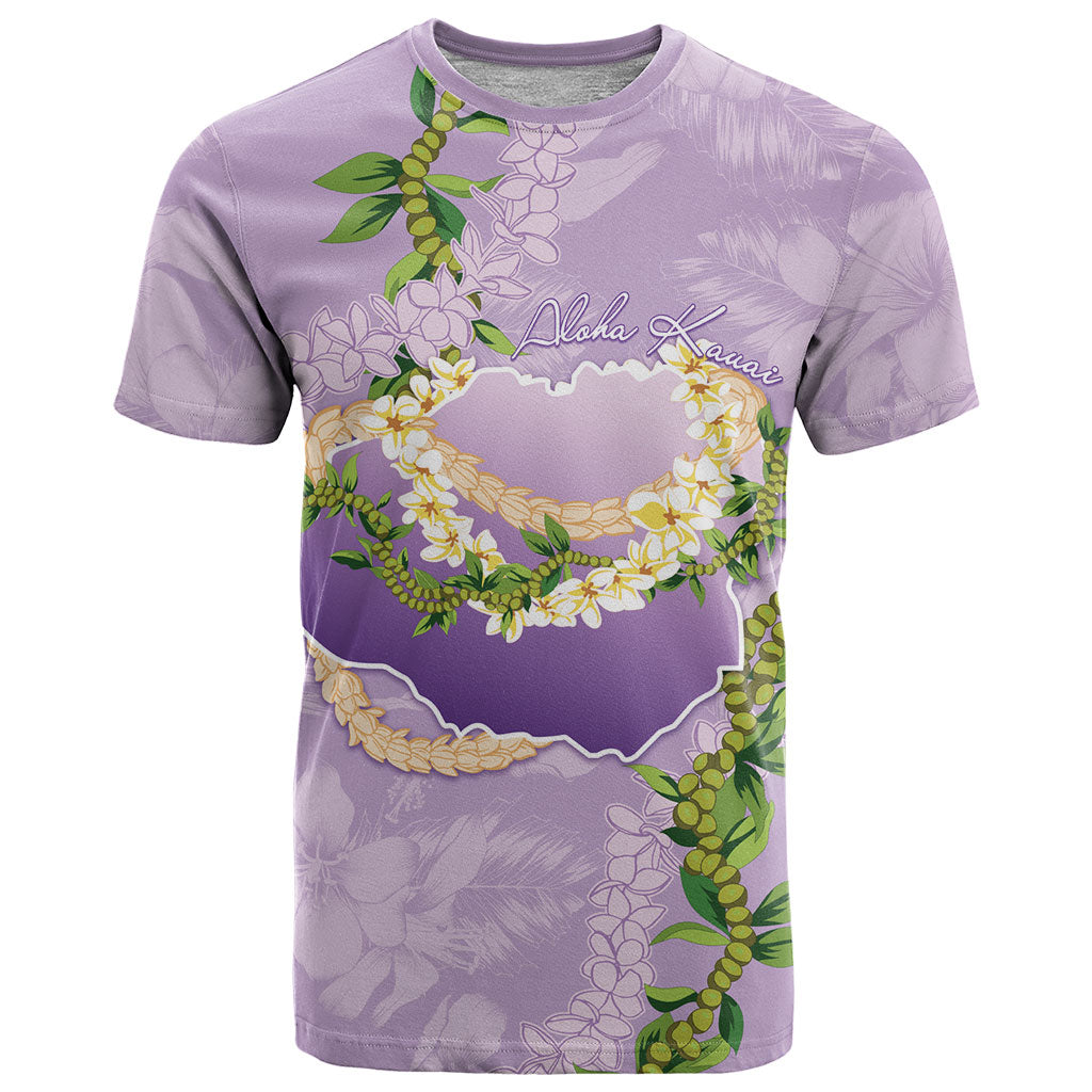 Hawaii Kauai Island Flowers Lei T Shirt Mokihana Lei LT7 Lavender - Polynesian Pride