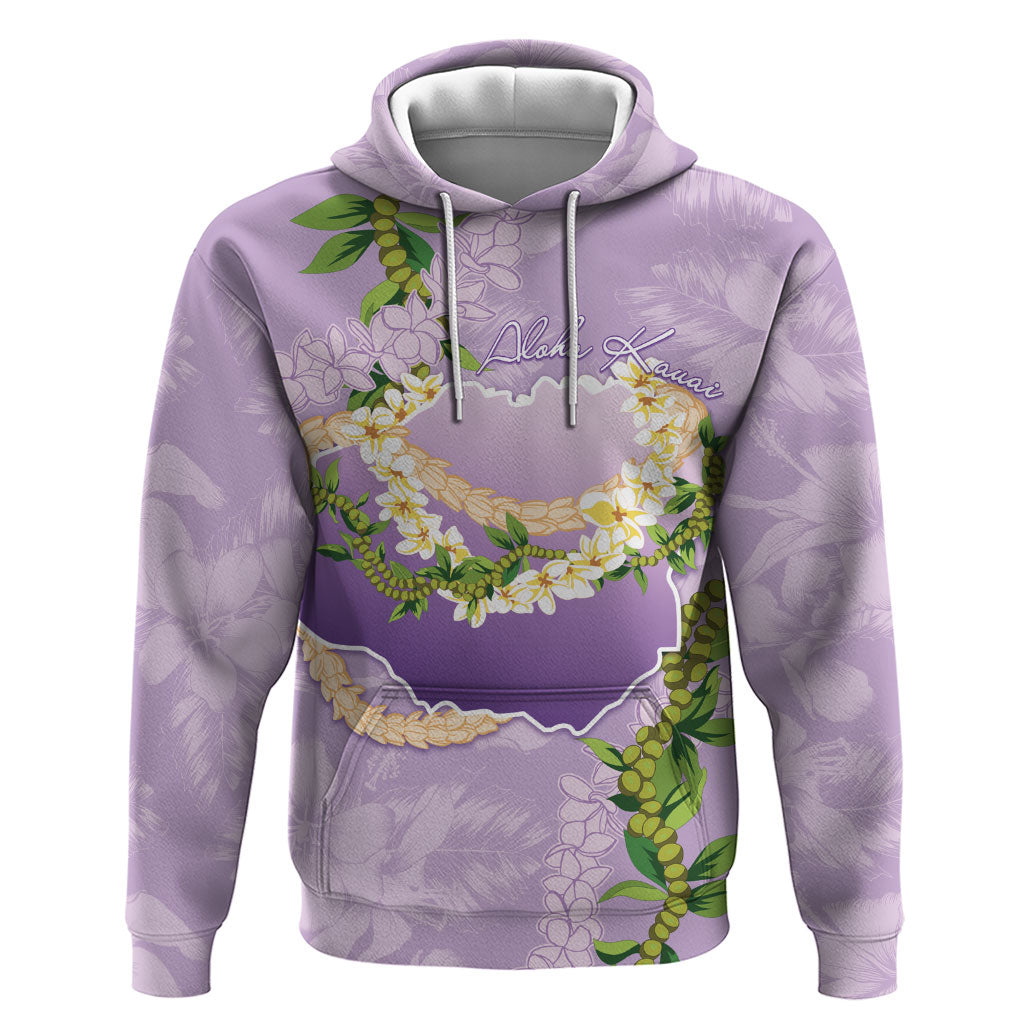 Hawaii Kauai Island Flowers Lei Zip Hoodie Mokihana Lei LT7 Pullover Hoodie Lavender - Polynesian Pride
