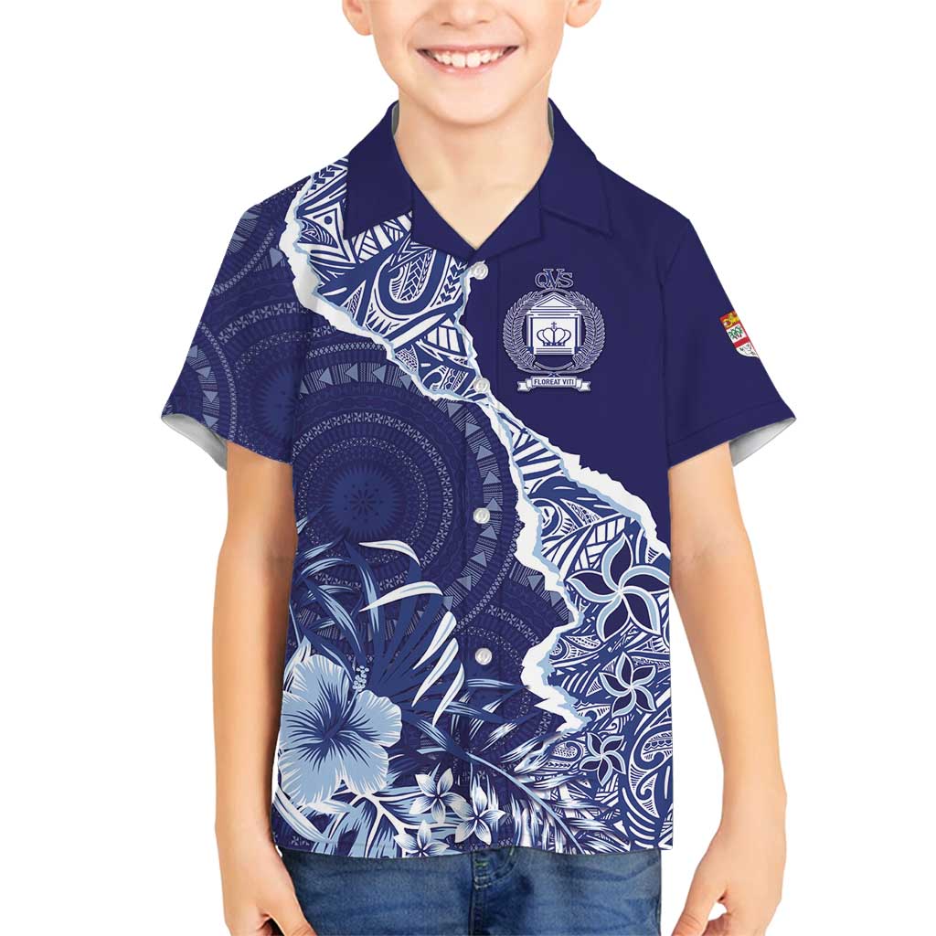 Fiji Queen Victoria School Personalised Family Matching Long Sleeve Bodycon Dress and Hawaiian Shirt Masi Tapa Torn Style