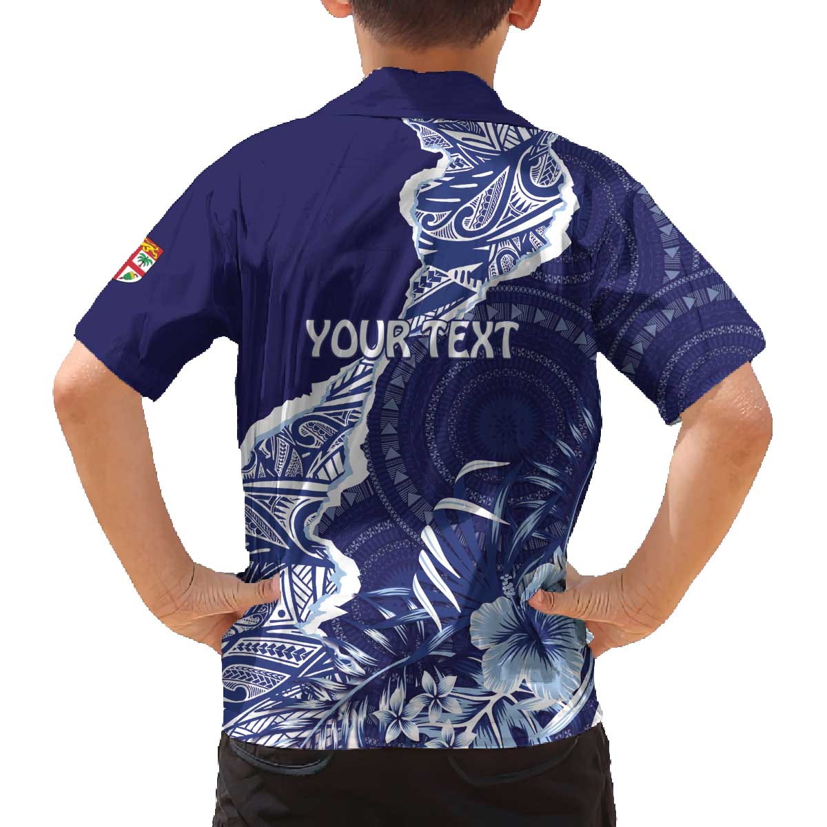 Fiji Queen Victoria School Personalised Family Matching Off The Shoulder Long Sleeve Dress and Hawaiian Shirt Masi Tapa Torn Style