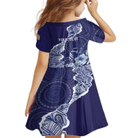 Fiji Queen Victoria School Personalised Family Matching Short Sleeve Bodycon Dress and Hawaiian Shirt Masi Tapa Torn Style
