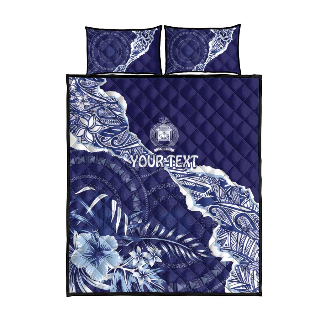 Fiji Queen Victoria School Personalised Quilt Bed Set Masi Tapa Torn Style