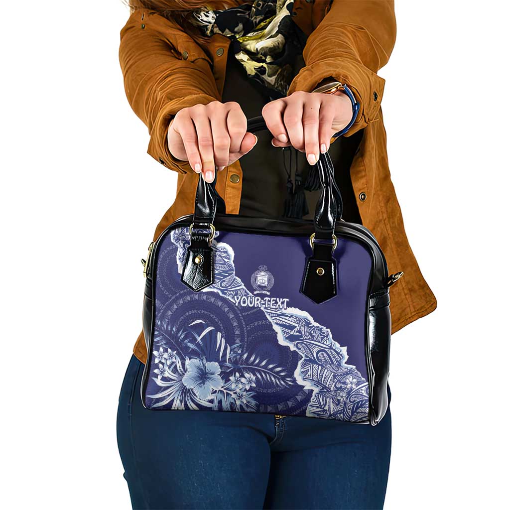 Fiji Queen Victoria School Personalised Shoulder Handbag Masi Tapa Torn Style