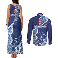 Fiji Lelean Memorial School Personalised Couples Matching Tank Maxi Dress and Long Sleeve Button Shirt Korodredre Davuilevu Masi Mix Style