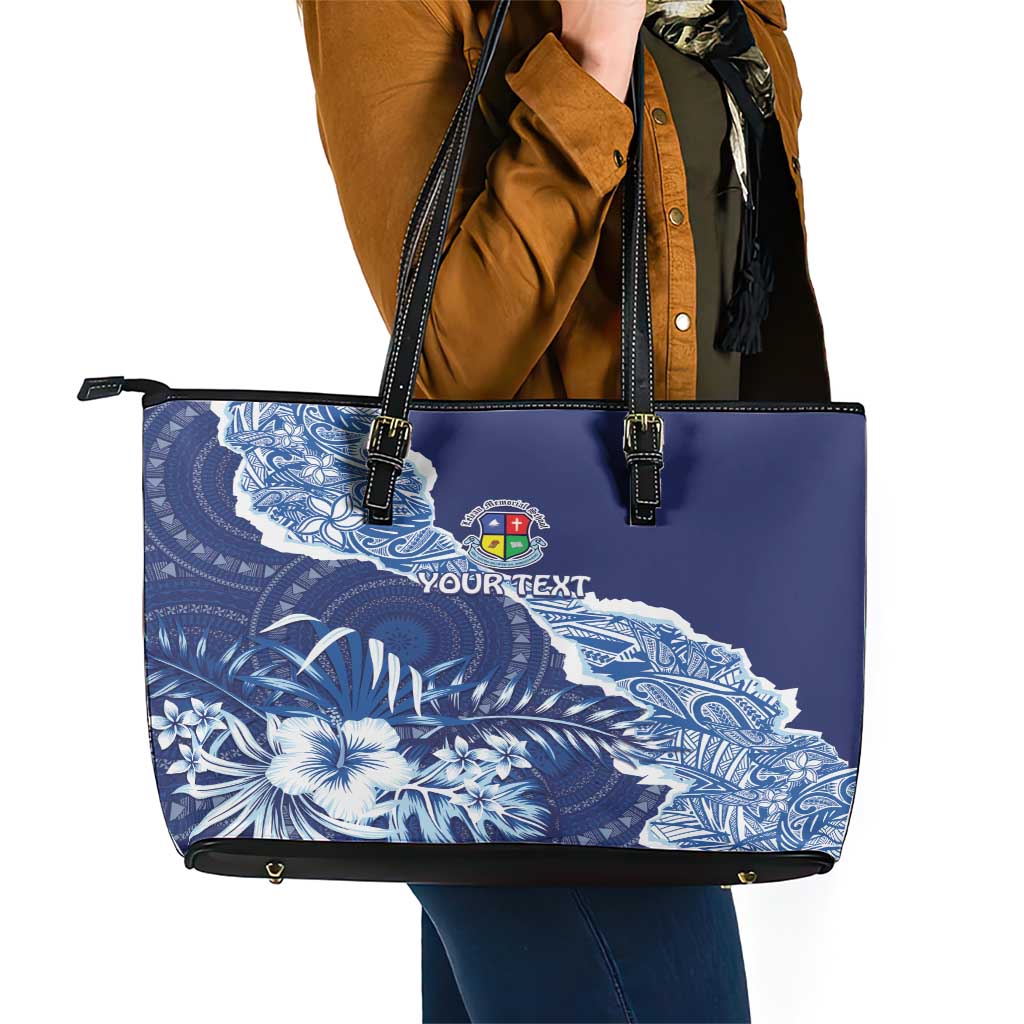 Fiji Lelean Memorial School Personalised Leather Tote Bag Korodredre Davuilevu Masi Mix Style