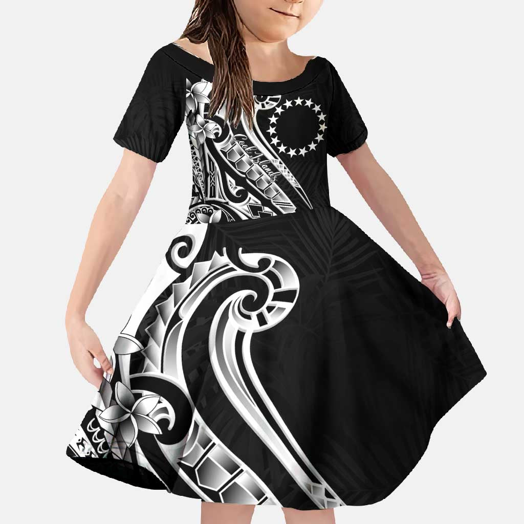 Kia Orana Cook Islands Family Matching Off Shoulder Maxi Dress and Hawaiian Shirt Kerekere Plumeria Tropical Waves - Polynesian Pride