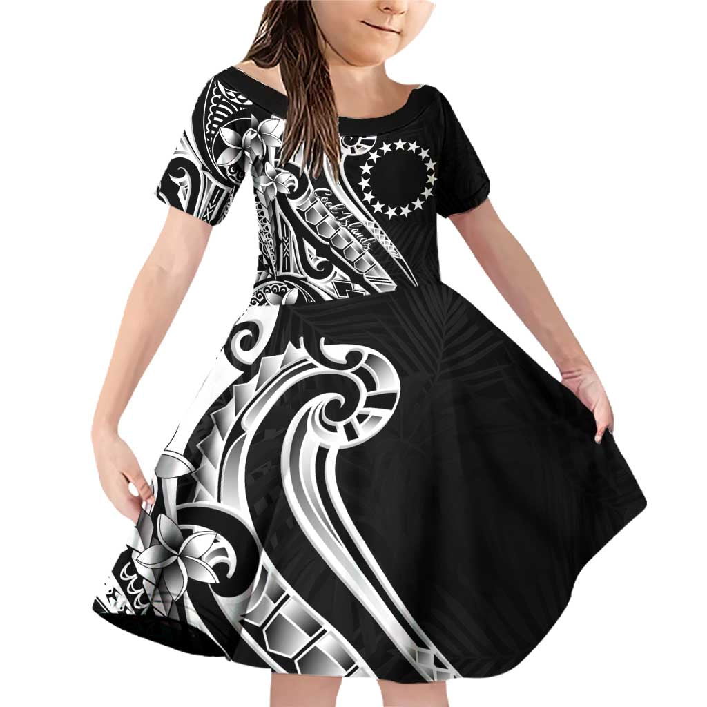 Kia Orana Cook Islands Family Matching Off Shoulder Short Dress and Hawaiian Shirt Kerekere Plumeria Tropical Waves - Polynesian Pride