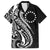 Kia Orana Cook Islands Family Matching Off Shoulder Short Dress and Hawaiian Shirt Kerekere Plumeria Tropical Waves - Polynesian Pride