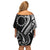 Kia Orana Cook Islands Family Matching Off Shoulder Short Dress and Hawaiian Shirt Kerekere Plumeria Tropical Waves - Polynesian Pride