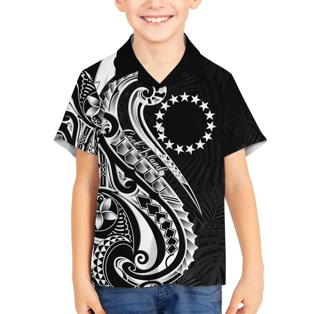 Kia Orana Cook Islands Family Matching Off Shoulder Short Dress and Hawaiian Shirt Kerekere Plumeria Tropical Waves - Polynesian Pride