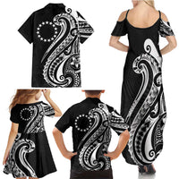 Kia Orana Cook Islands Family Matching Summer Maxi Dress and Hawaiian Shirt Kerekere Plumeria Tropical Waves - Polynesian Pride