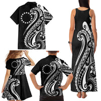 Kia Orana Cook Islands Family Matching Tank Maxi Dress and Hawaiian Shirt Kerekere Plumeria Tropical Waves - Polynesian Pride