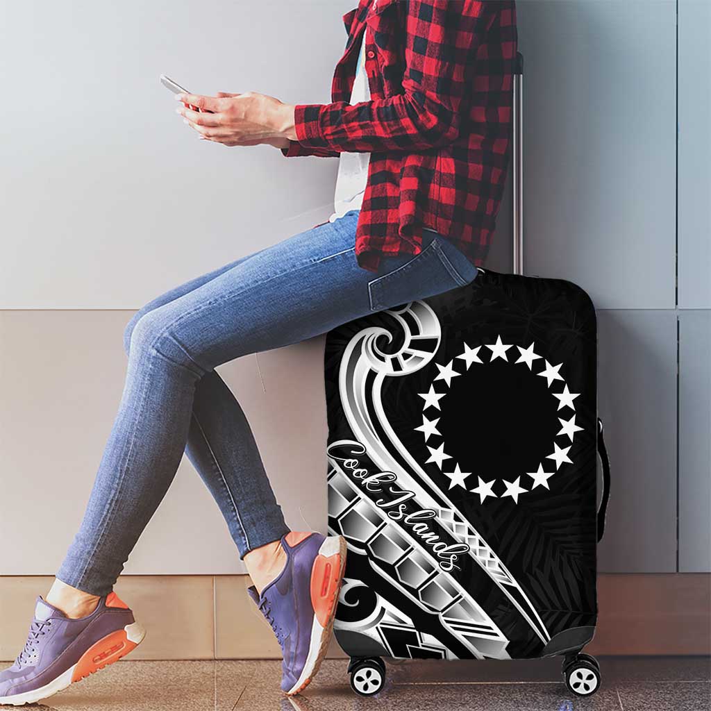 Kia Orana Cook Islands Luggage Cover Kerekere Plumeria Tropical Waves - Polynesian Pride