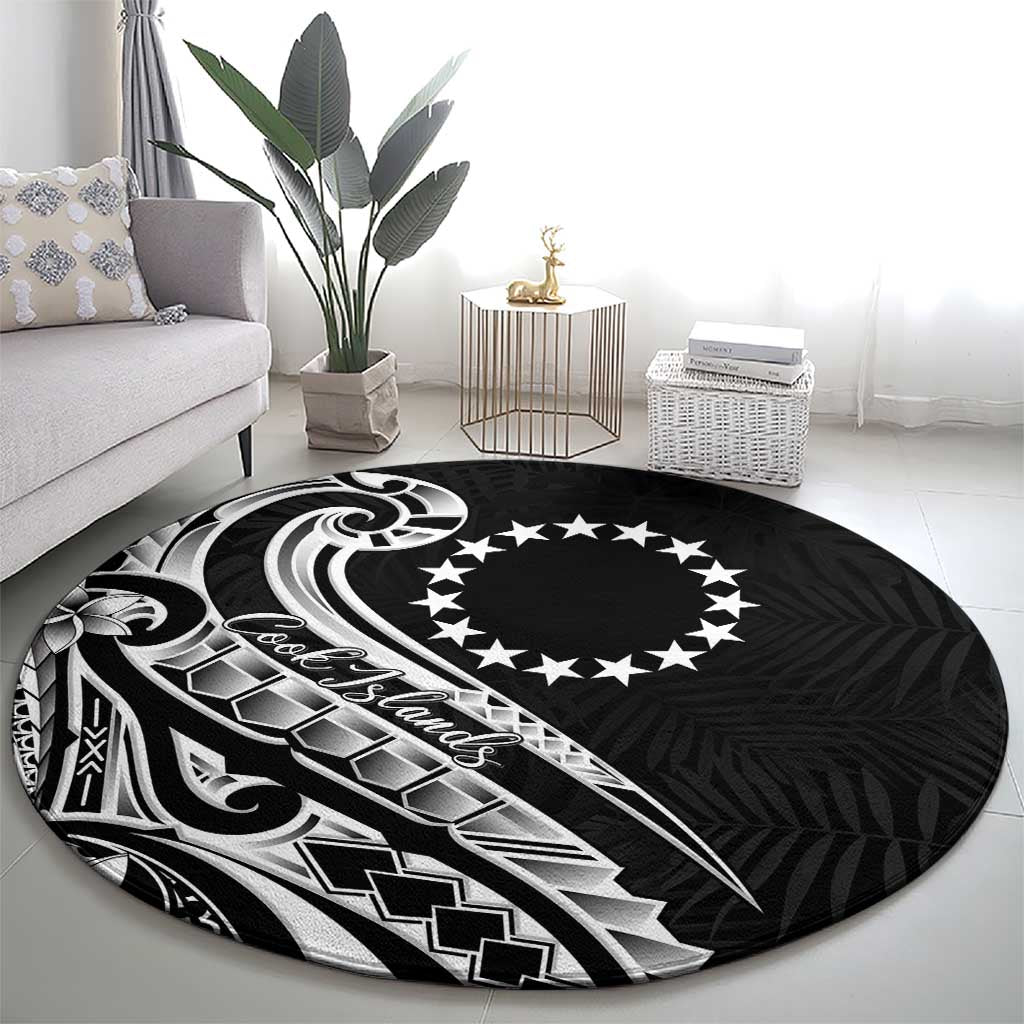 Kia Orana Cook Islands Round Carpet Kerekere Plumeria Tropical Waves - Polynesian Pride