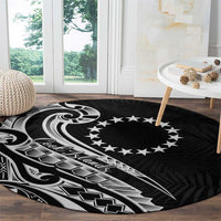 Kia Orana Cook Islands Round Carpet Kerekere Plumeria Tropical Waves - Polynesian Pride