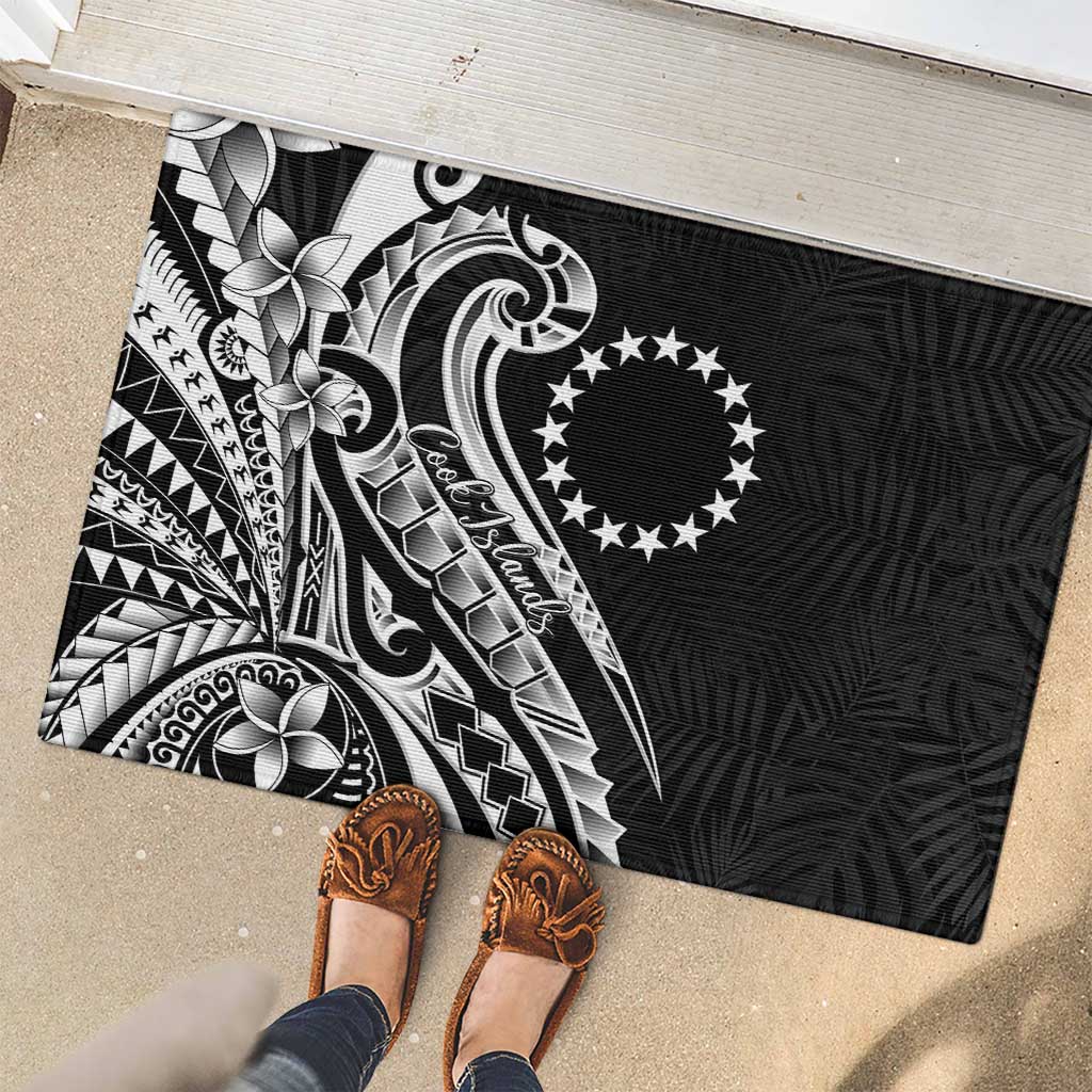 Kia Orana Cook Islands Rubber Doormat Kerekere Plumeria Tropical Waves - Polynesian Pride