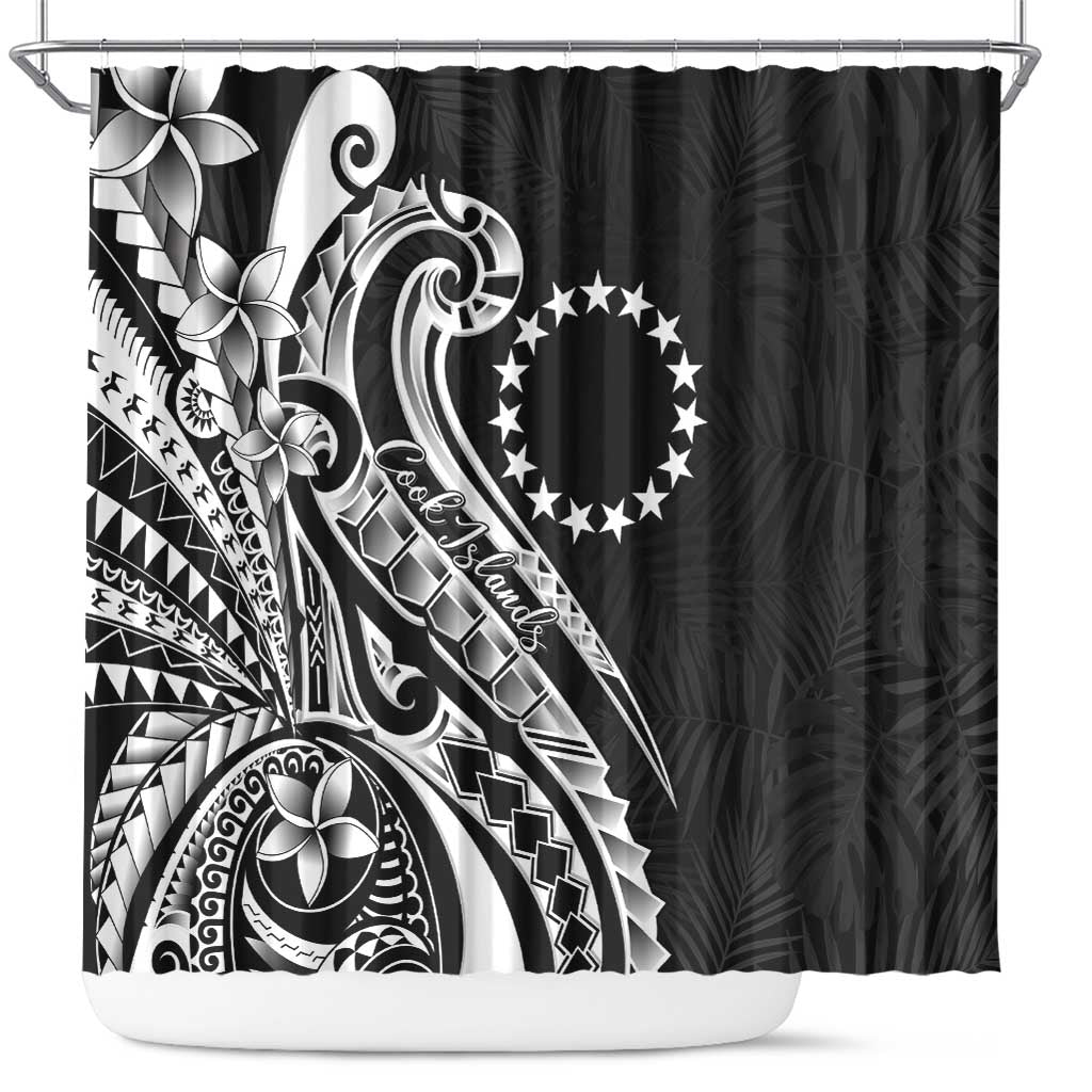Kia Orana Cook Islands Shower Curtain Kerekere Plumeria Tropical Waves - Polynesian Pride