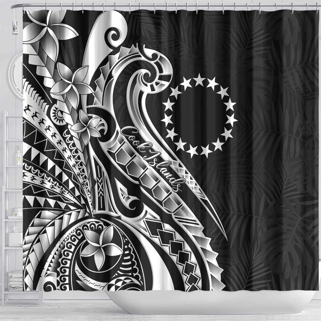 Kia Orana Cook Islands Shower Curtain Kerekere Plumeria Tropical Waves - Polynesian Pride