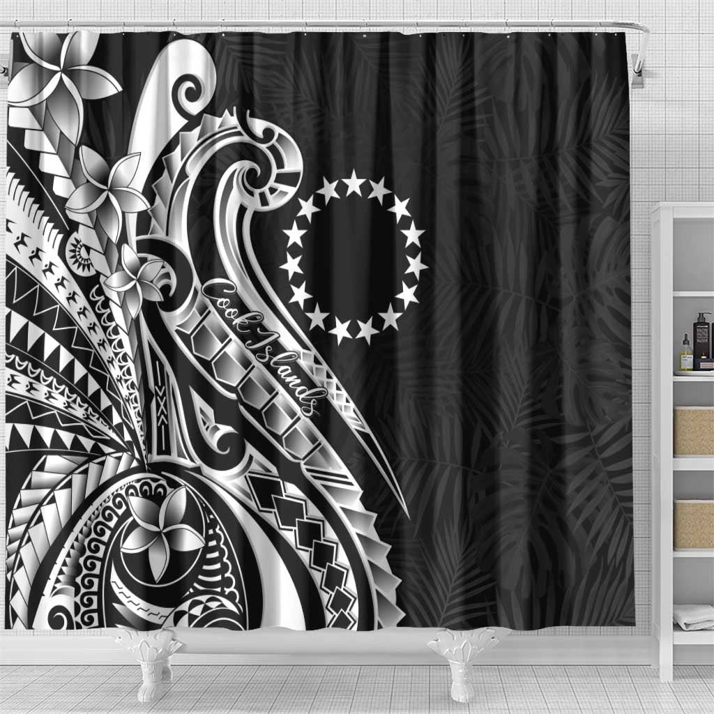 Kia Orana Cook Islands Shower Curtain Kerekere Plumeria Tropical Waves - Polynesian Pride