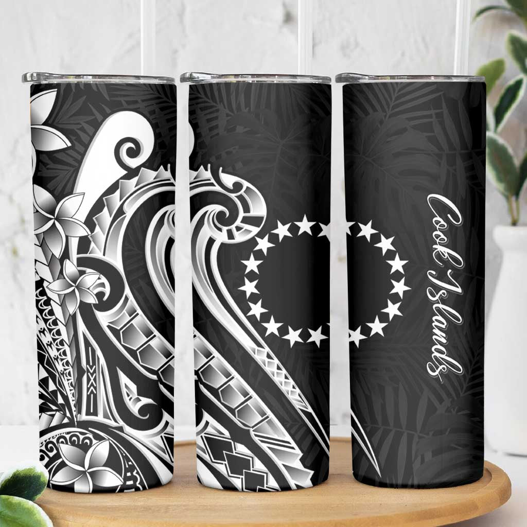 Kia Orana Cook Islands Skinny Tumbler Kerekere Plumeria Tropical Waves - Polynesian Pride