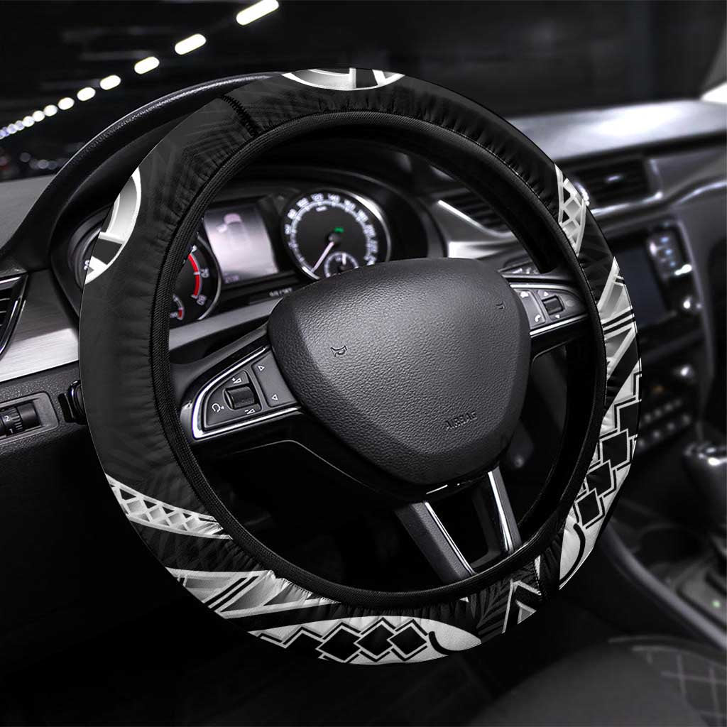 Kia Orana Cook Islands Steering Wheel Cover Kerekere Plumeria Tropical Waves - Polynesian Pride