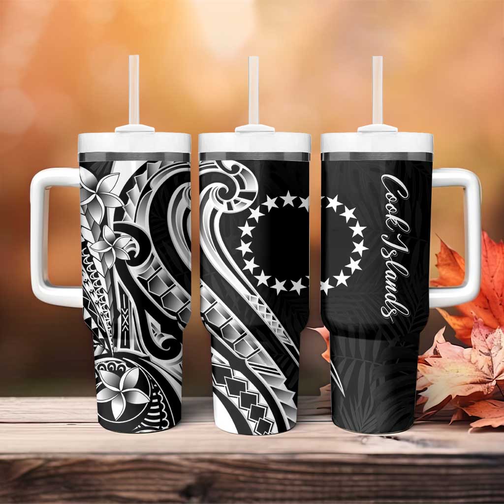 Kia Orana Cook Islands Tumbler With Handle Kerekere Plumeria Tropical Waves - Polynesian Pride