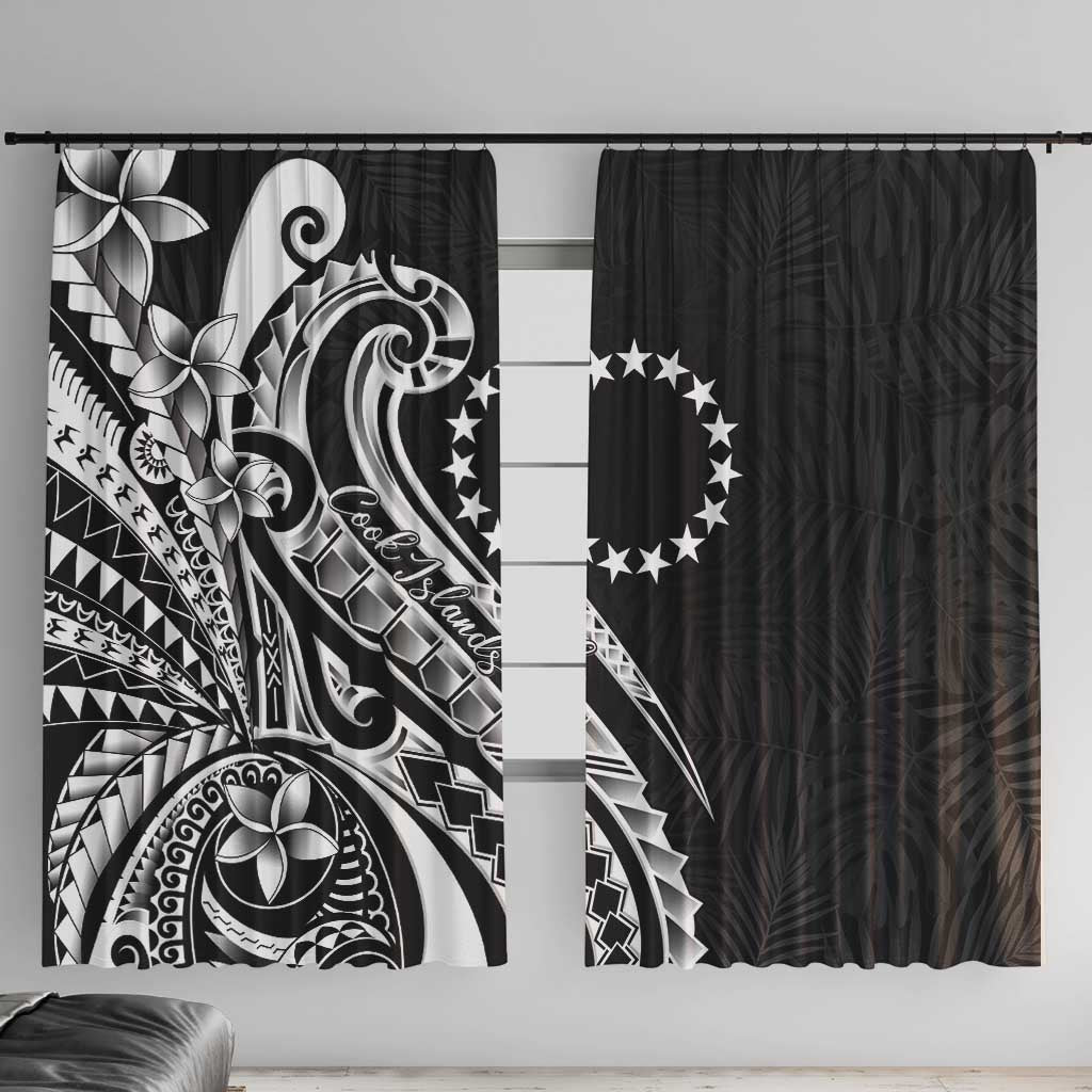 Kia Orana Cook Islands Window Curtain Kerekere Plumeria Tropical Waves - Polynesian Pride