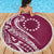 Kia Orana Cook Islands Beach Blanket Maroon Plumeria Tropical Waves - Polynesian Pride