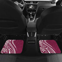 Kia Orana Cook Islands Car Mats Maroon Plumeria Tropical Waves - Polynesian Pride