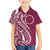 Kia Orana Cook Islands Family Matching Long Sleeve Bodycon Dress and Hawaiian Shirt Maroon Plumeria Tropical Waves - Polynesian Pride