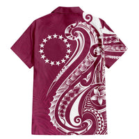 Kia Orana Cook Islands Family Matching Mermaid Dress and Hawaiian Shirt Maroon Plumeria Tropical Waves - Polynesian Pride