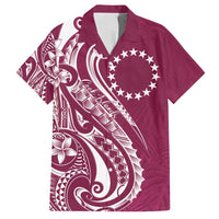 Kia Orana Cook Islands Family Matching Summer Maxi Dress and Hawaiian Shirt Maroon Plumeria Tropical Waves - Polynesian Pride