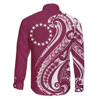 Kia Orana Cook Islands Family Matching Summer Maxi Dress and Hawaiian Shirt Maroon Plumeria Tropical Waves - Polynesian Pride