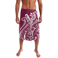Kia Orana Cook Islands Lavalava Maroon Plumeria Tropical Waves - Polynesian Pride