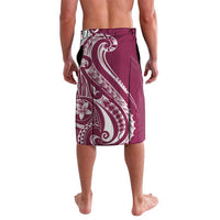 Kia Orana Cook Islands Lavalava Maroon Plumeria Tropical Waves - Polynesian Pride