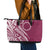 Kia Orana Cook Islands Leather Tote Bag Maroon Plumeria Tropical Waves - Polynesian Pride