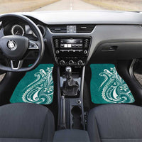 Kia Orana Cook Islands Car Mats Teal Plumeria Tropical Waves - Polynesian Pride