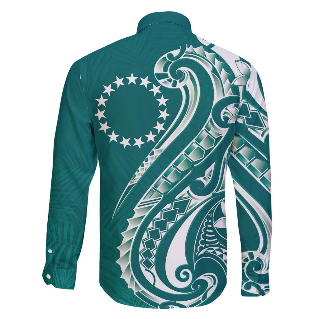 Kia Orana Cook Islands Family Matching Puletasi and Hawaiian Shirt Teal Plumeria Tropical Waves - Polynesian Pride